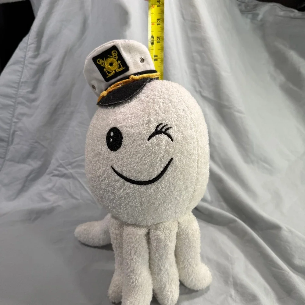 Carnival Cruise Line Captain Octopus White Plush‎ Toy Sailor Hat Winking 12 Inch
